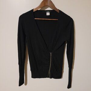 J Crew Asymmetrical Zip Front Cardigan SZ S